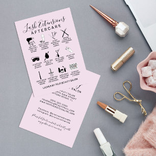 Simple Purple Lash Extensions Aftercare Icon Business Card