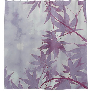 Simple Purple Leaves Watercolor Artwork   Shower Curtain