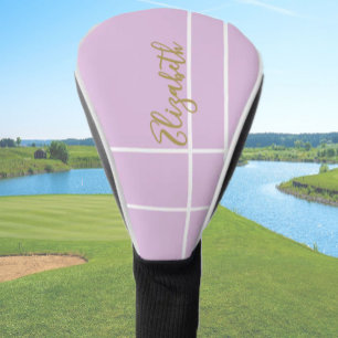 Simple purple minimalist custom name ladies  golf head cover