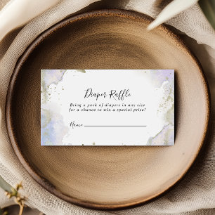 Simple Purple Minimalist Diaper Raffle Ticket Enclosure Card