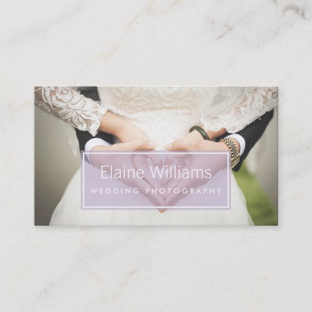 simple purple modern photography Business Card (Front)