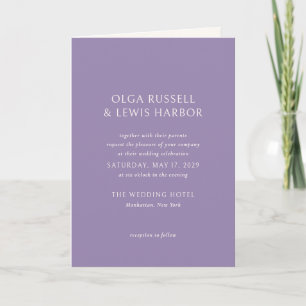 Simple Purple Modern Wedding Invitation