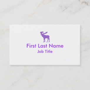 Simple purple moose business cards