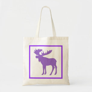 Simple purple moose reusable grocery bag