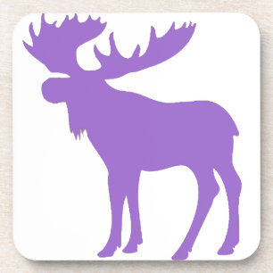 Simple purple moose symbol coaster