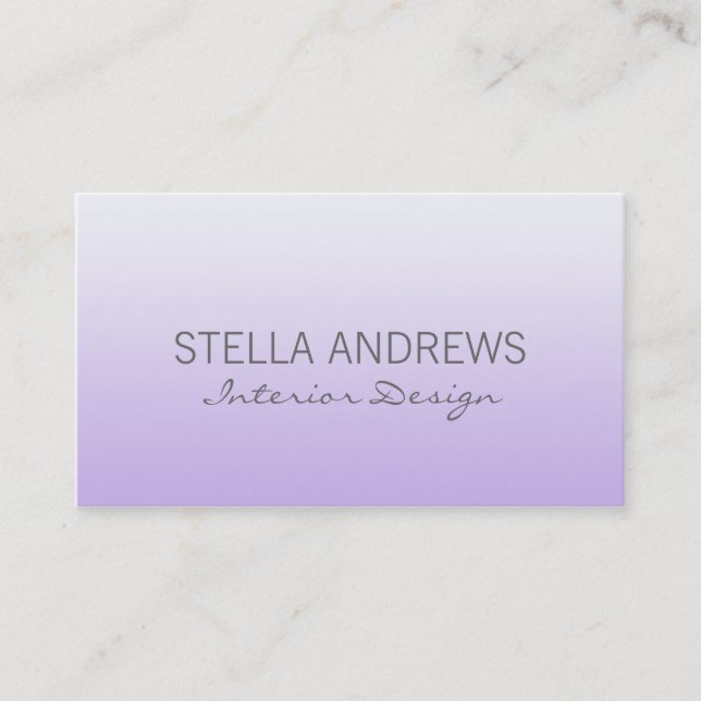 Simple Purple Ombre Gradient Business Card (Front)