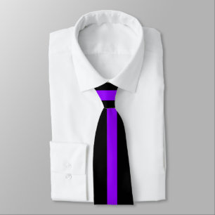 Simple Purple on Black Striped Tie
