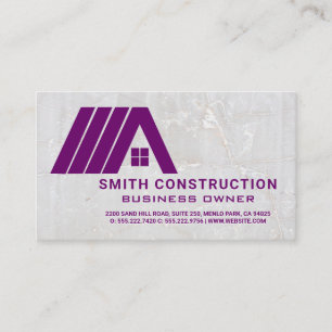 Simple Purple Realtor Home Logo   Stone Background Business Card