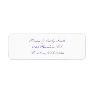 Simple purple script white custom labels