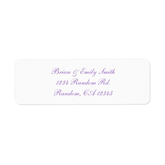 Simple purple script white custom labels (Front)
