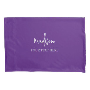 Simple Purple Signature With Text Pillow Case