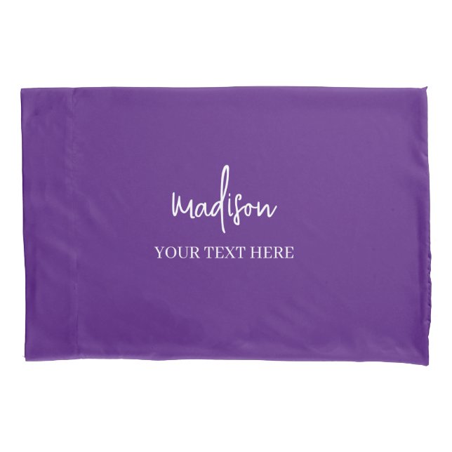 Simple Purple Signature With Text  Pillow Case (Front)