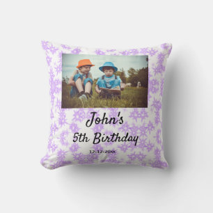 simple purple sparkle glitter birthday add your cushion