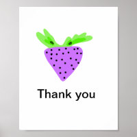 Simple.purple strawberry thank you add name custom