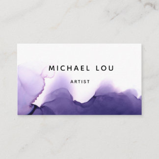 Simple Purple Watercolor Modern Business Card