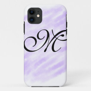 simple purple watercolor splashes pastel add name iPhone 11 case