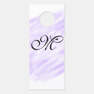 simple purple watercolor splashes pastel add name door hanger