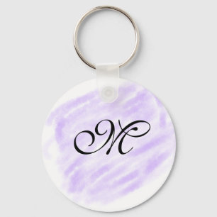 simple purple watercolor splashes pastel add name key ring