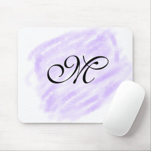 simple purple watercolor splashes pastel add name mouse mat