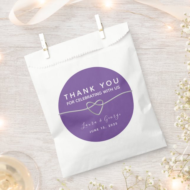 Simple Purple Wedding Favour Bag (Clipped)