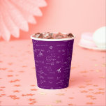 Simple Purple White Math Pattern Paper Cups<br><div class="desc">Great purple math paper cups for graduations,  teacher's parties,  retirements,  birthdays and more. All the formulas and equations are in white,  handwritten. Illustrated and designed by Patricia Alvarez.</div>