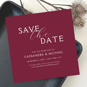 Simple Purple & White Typography Wedding Save The Date
