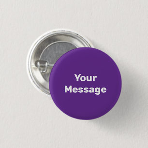 Simple Purple with White Your Message Template 3 Cm Round Badge