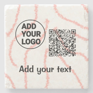 Simple q r code add logo scan code name t stone coaster