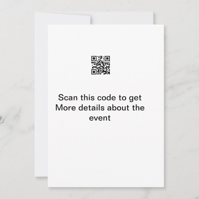 Simple Q R code scan business event template atext (Front)