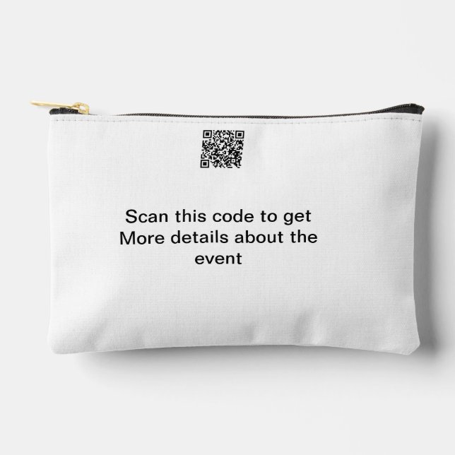 Simple Q R code scan business event template atext Accessory Pouch (Front)