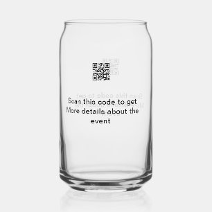 Simple Q R code scan business event template atext Can Glass