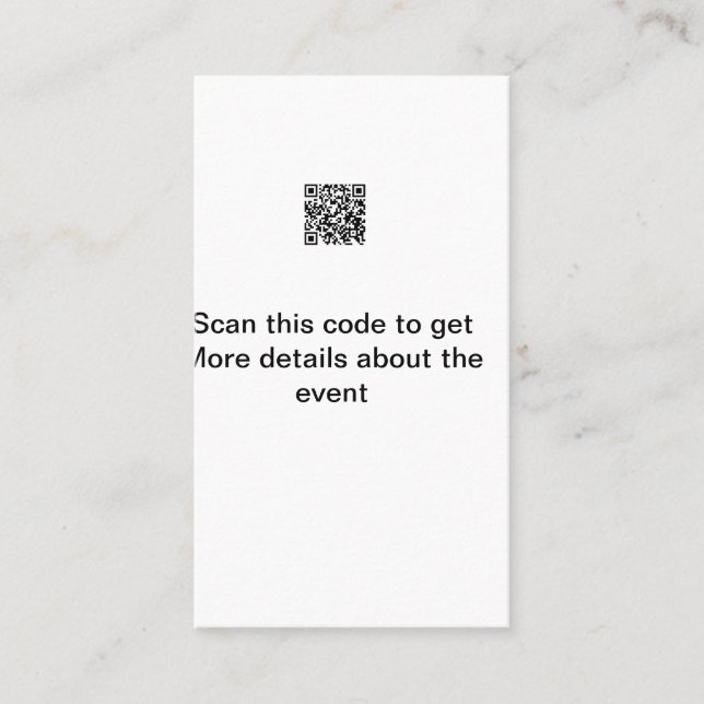 Simple Q R code scan business event template atext Card (Front)