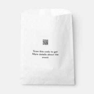 Simple Q R code scan business event template atext Favour Bags