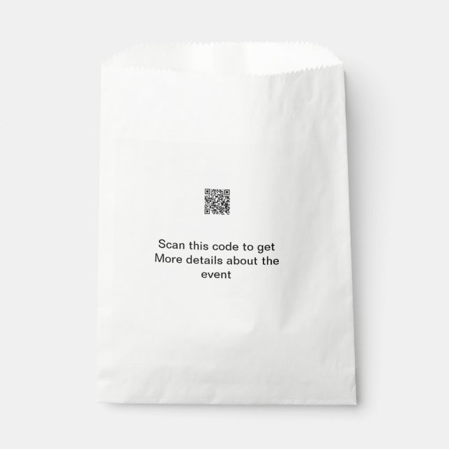 Simple Q R code scan business event template atext Favour Bags (Front)