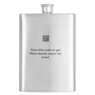 Simple Q R code scan business event template atext Hip Flask