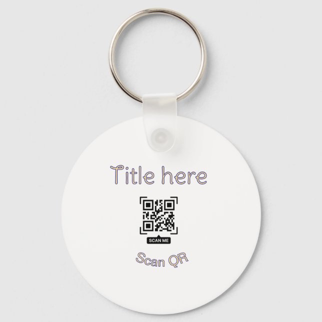 Simple Q R code scan business event template atext Key Ring (Front)