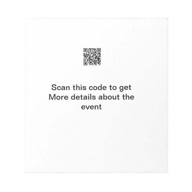 Simple Q R code scan business event template atext Notepad (Front)