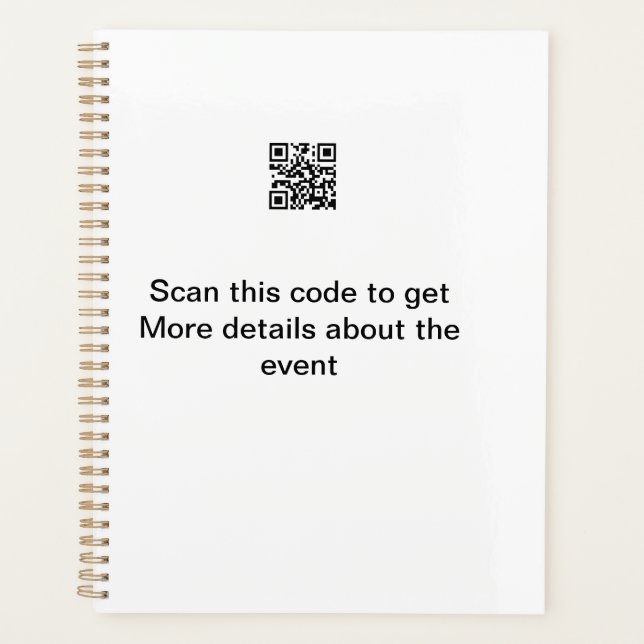 Simple Q R code scan business event template atext Planner (Front)