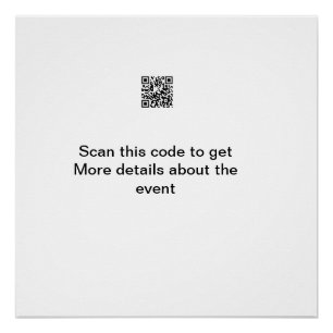 Simple Q R code scan business event template atext Poster