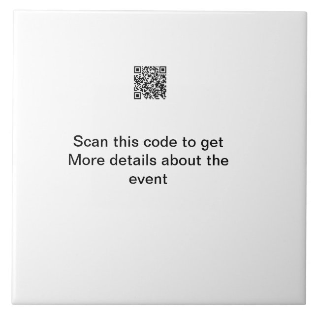 Simple Q R code scan business event template atext Tile (Front)