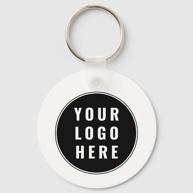Simple QR Code Business Logo Modern Key Ring (Front)