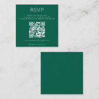 Simple QR Code Emerald Wedding RSVP