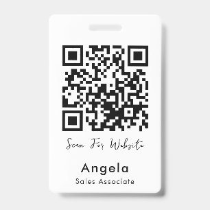 Simple qr code ID badge