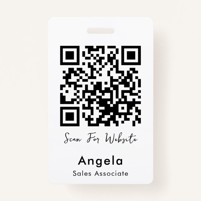 Simple qr code ID badge (Front)