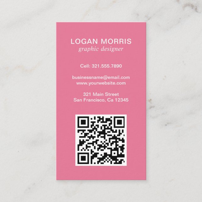 Simple QR Code Modern Business Card (Front)