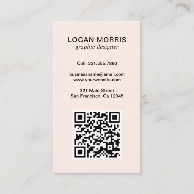 Simple QR Code Modern Business Card (Front)