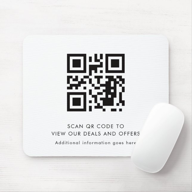 Simple QR Code Modern Business Promotional Mouse Mat (With Mouse)