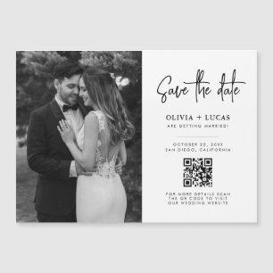 Simple QR Code Modern Photo Save the Date