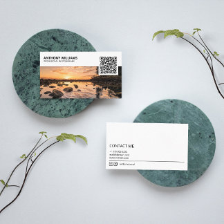 Simple QR Code Photographer Business Card