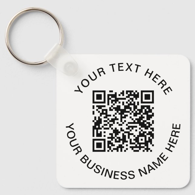 Simple QR Code Promotional Key Ring (Front)
